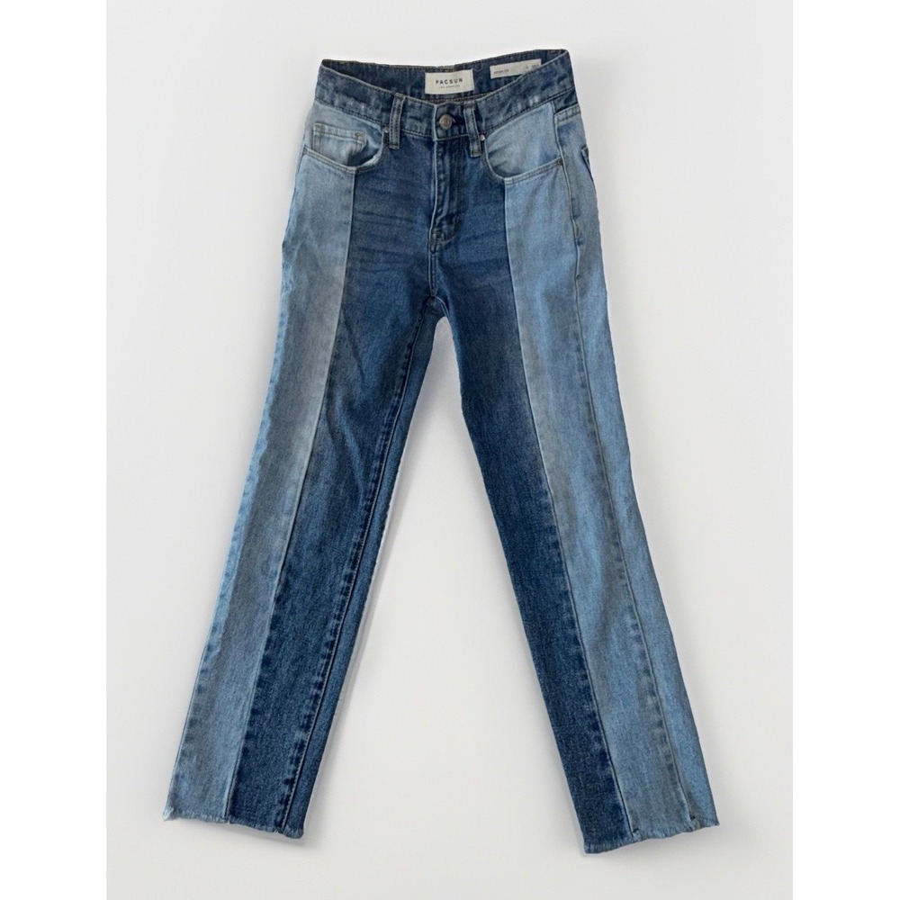 PacSun Vintage Icon Two Tone Colorblock Straight Leg Jeans Size 23